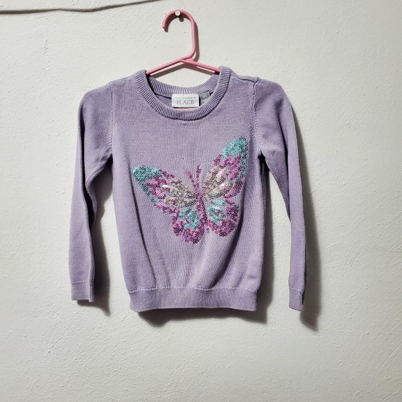 Children's Place Girls Butterfly Sweater - Picture 2 of 6